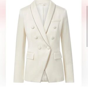 VERONICA BEARD jagger rhinestone dickey jacket in winter white